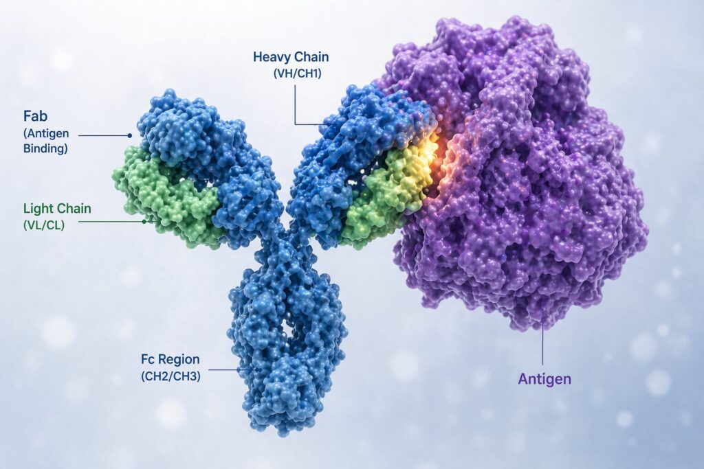 Docking interaction of antibody and antigen