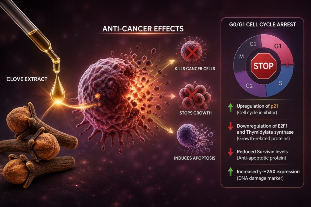 The biological mechanism by which clove extract kills cancer cells