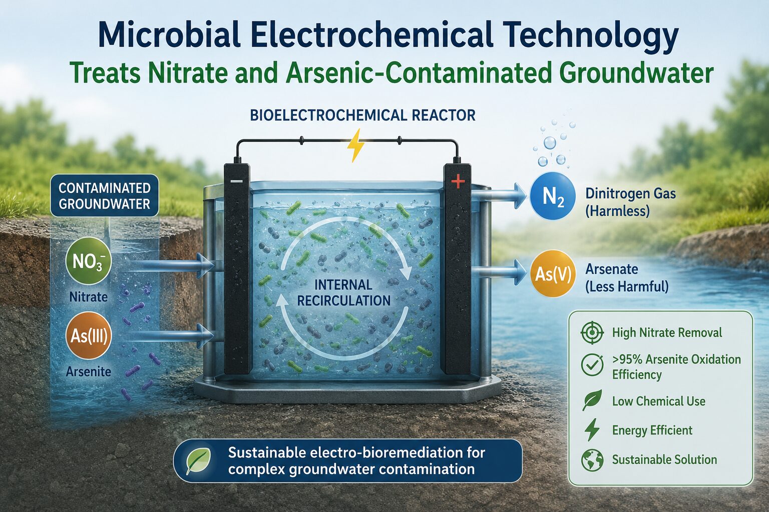 Microbial Electrochemical Technology Treats Nitrate and Arsenic-Contaminated Groundwater Microbial Electrochemical Technology Treats Nitrate and Arsenic-Contaminated Groundwater