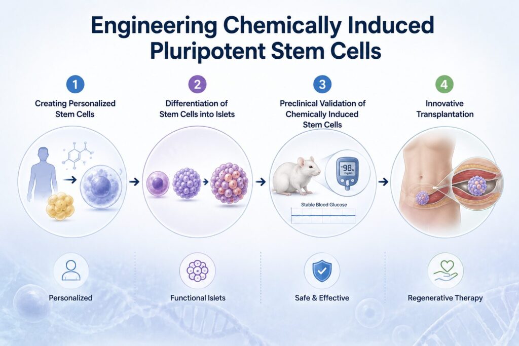 First Human Trial of stem cell-derived islet transplant offers new hope for Type 1 Diabetes Engineering chemically induced pluripotent stem cells