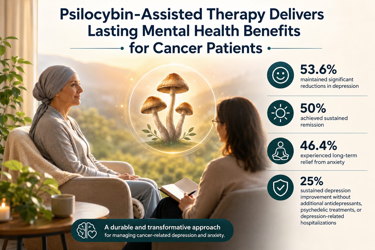 Psilocybin-Assisted Therapy Delivers Lasting Mental Health Benefits for Cancer Patients Benefits of Psilocybin-Assisted Therapy