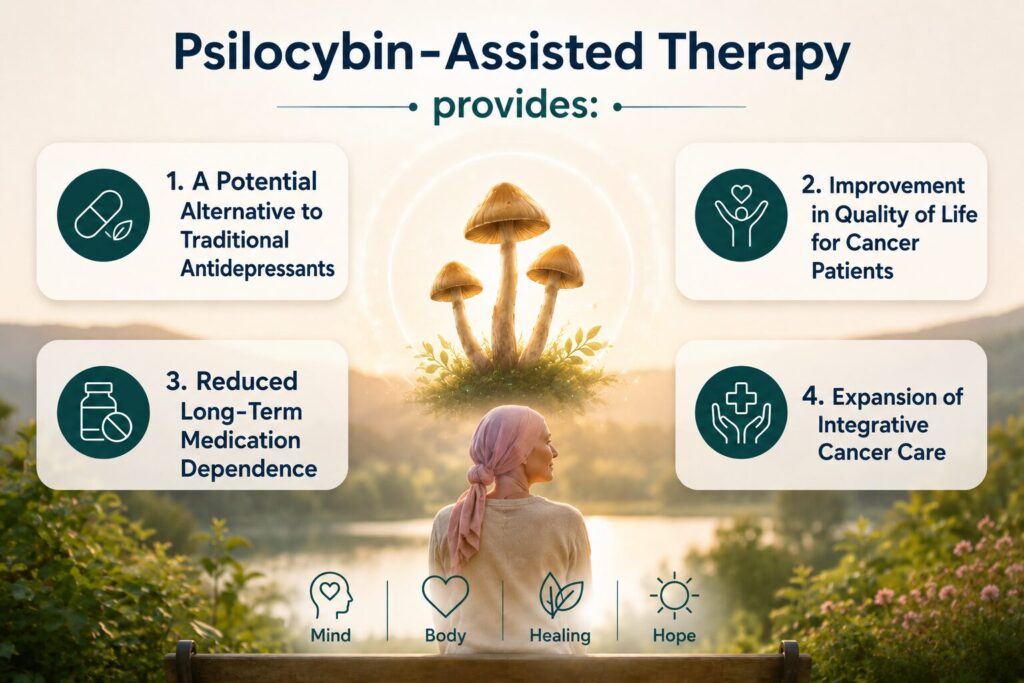 Psilocybin-Assisted Therapy Delivers Lasting Mental Health Benefits for Cancer Patients Benefits of Psilocybin-Assisted Therapy