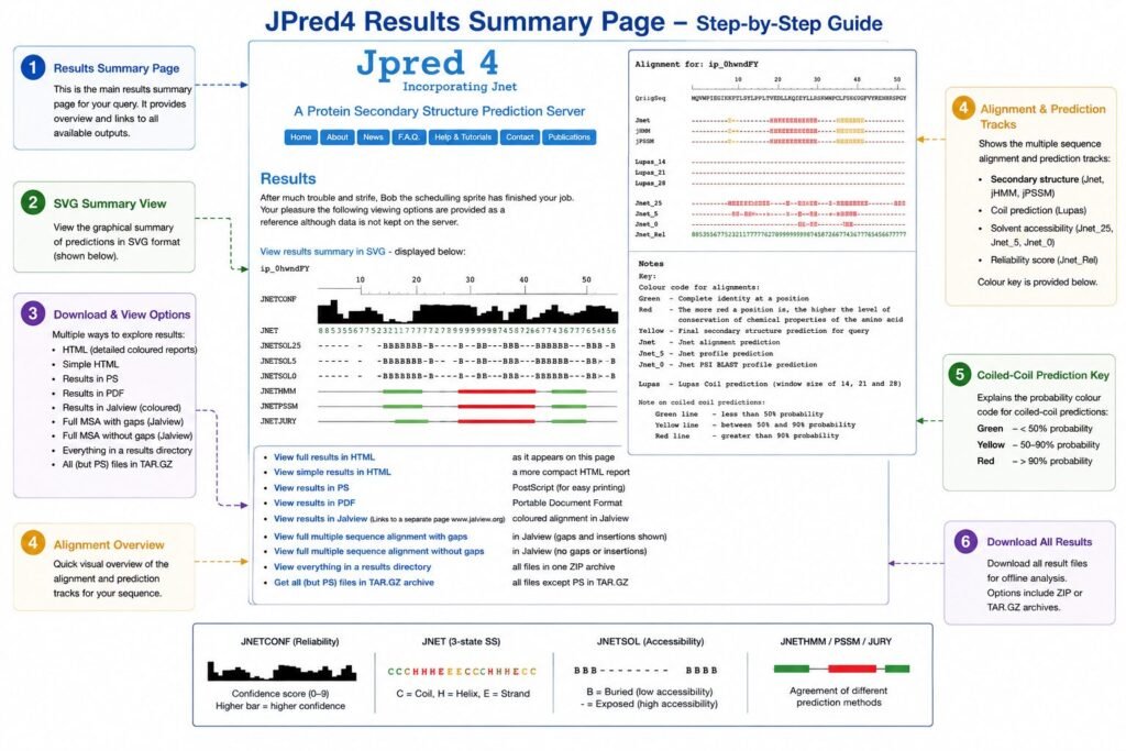 JPred4: Advanced Protein Secondary Structure Prediction for Modern Bioinformatics JPred4: Results Summary Page