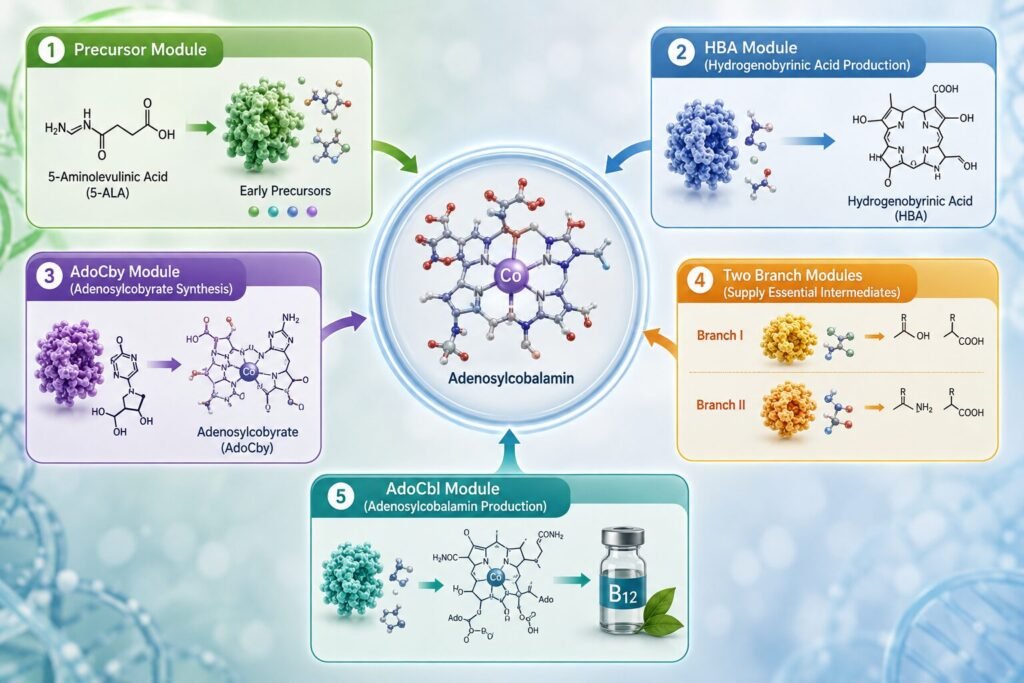 Rebuilding Vitamin B12 Biosynthesis Outside the Cell