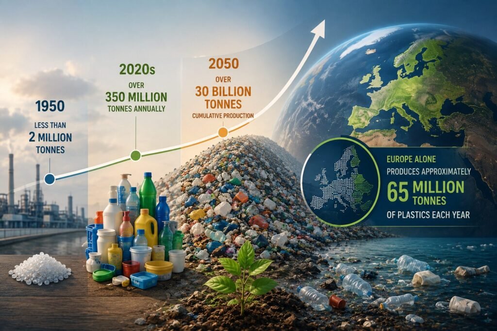 How Bioplastics Are Combating Plastic Pollution in the Anthropocene Era • Global plastic production