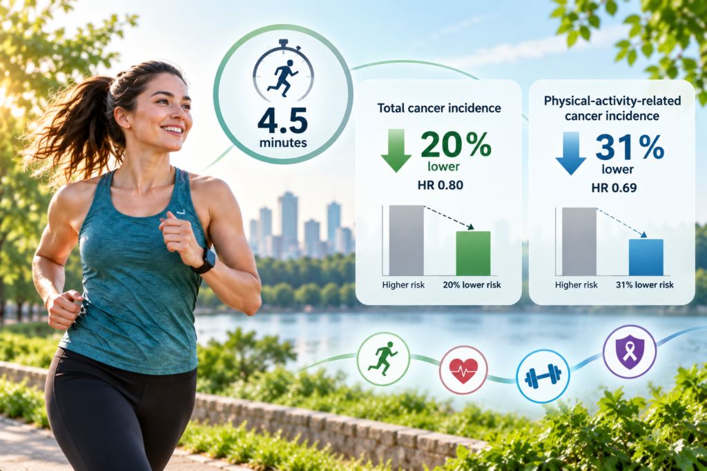 Just 4 Minutes of Daily Activity May Lower Cancer Risk vigorous activity lowers the cancer risk